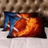 Picture of 3D Hot Fire Rugby Ball Duvet Cover Set with Pillowcase