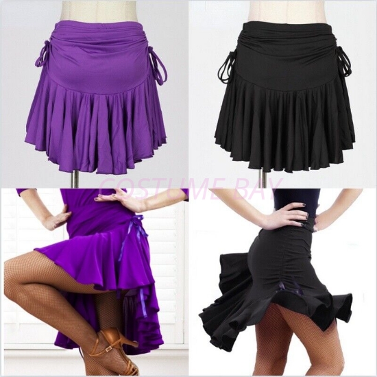 Picture of Milk Silk Fabric Blank /  Purple Women's Performance Training Latin Dance Skirt