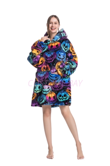 Picture of New Design Hooded Blanket Hoodie - Pumpkin