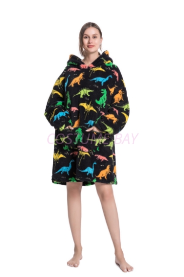 Picture of New Design Animal Fruit Print Hooded Blanket Hoodie - Dinosaur