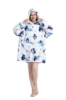 Picture of New Design Animal Fruit Print Hooded Blanket Hoodie - Blue Shark