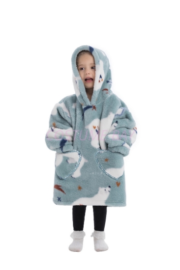 Picture of New Design Kids Toddler Animal Fruit Print Blanket Hoodie - Bear