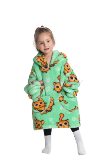 Picture of New Design Kids Toddler Animal Fruit Print Blanket Hoodie - Cat