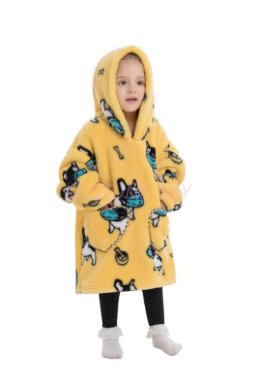Picture of New Design Kids Toddler Animal Fruit Print Blanket Hoodie - Dog with Mask