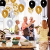 Picture of Golden Sequin Balloons Set with Happy Birthday Banner & Champagne Bottle 