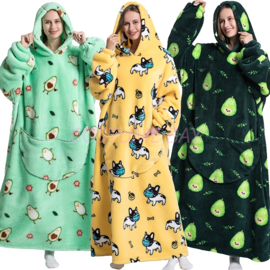 Picture of New Design Adult 1.4m Extra-Long Hooded Blanket Hoodie 