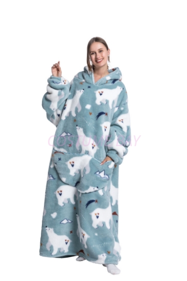 Picture of New Design Adult 1.4m Extra-Long Hooded Blanket Hoodie - Bear