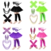 Picture of Womens Neon 80s Tutu Skirt Fancy Dress 6pcs Accessories Set 