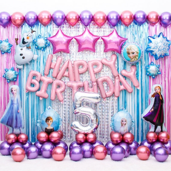 Picture of Frozen Princess Anna Elsa Party Birthday Decoration 76pcs Balloons Set 