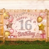 Picture of Pink Series Birthday Backdrop Banner 110*180CM