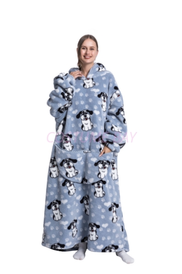 Picture of New Design Adult 1.4m Extra-Long Hooded Blanket Hoodie  - Dog