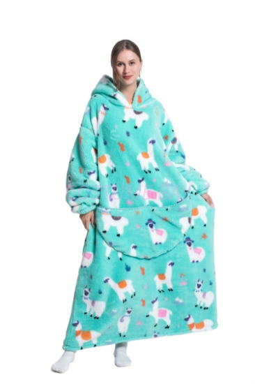 Picture of New Design Adult 1.4m Extra-Long Hooded Blanket Hoodie  - Lama