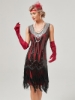 Picture of 1920s Vintage Big V-Neck Flapper dress - Black