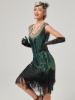 Picture of 1920s Vintage Big V-Neck Flapper dress - Black