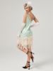 Picture of 1920s Vintage Big V-Neck Flapper dress-Light Green