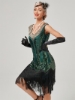 Picture of 1920s Vintage Big V-Neck Flapper dress-Light Green