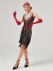 Picture of 1920s Vintage Big V-Neck Flapper dress -Red