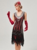 Picture of 1920s Vintage Big V-Neck Flapper dress -Red