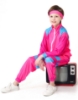 Picture of Kids 80s Retro Hip Hop Disco Hippie Modern Jazz Performance Costume - Pink
