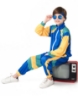 Picture of Kids 80s Retro Hip Hop Disco Hippie Modern Jazz Performance Costume - Blue