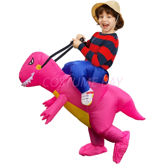 Picture of Fan Operated Rose Pink Inflatable Dinosaur Costume Suit for Kids & Adults