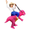 Picture of Fan Operated Rose Pink Inflatable Dinosaur Costume Suit for Kids & Adults