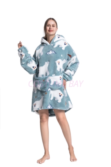 Picture of New Design Animal Fruit Print Hooded Blanket Hoodie - Bear