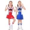 Picture of Girls Cheerleader Costume with Pom Poms