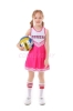 Picture of Girls Cheerleader Costume with Pom Poms - Pink