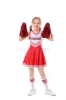 Picture of Girls Cheerleader Costume with Pom Poms - Red