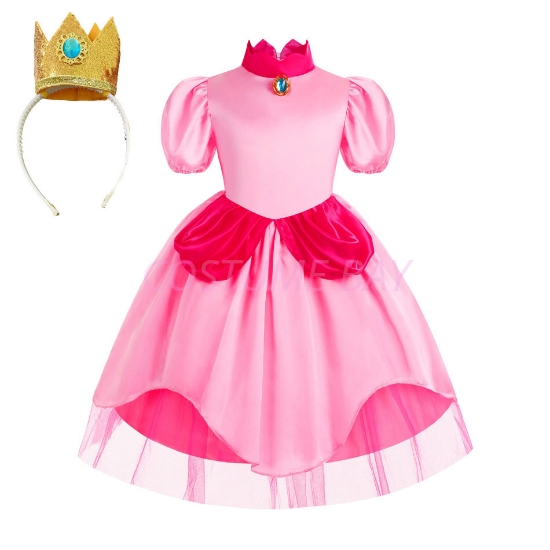 Picture of Girls Princess Crown Peach Dress