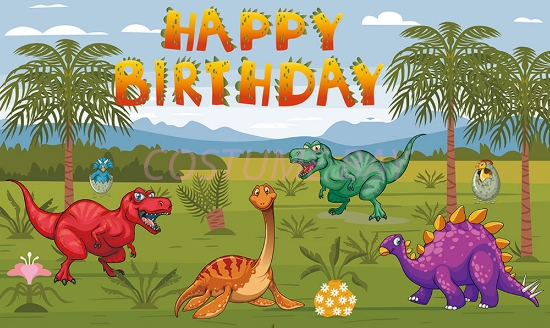 Picture of Dinasour Happy Birthday Backdrop Banner 180*110CM