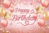 Picture of Pink Happy Birthday Backdrop Banner