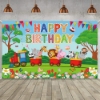 Picture of Pink Happy Birthday Backdrop Banner