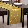 Picture of Gold Happy Birthday Decoration Table Runner 180*35CM