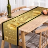 Picture of Gold & Black Happy Birthday Decoration Table Runner 180*35CM