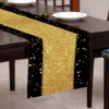 Picture of Gold & Black Happy Birthday Decoration Table Runner 180*35CM