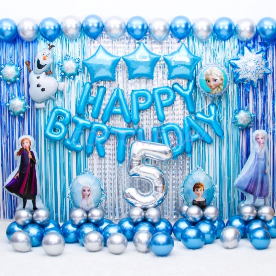 Picture of Frozen Princess Anna Elsa Party Birthday Decoration 76pcs Balloons Set