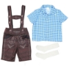 Picture of Boys Lederhosen, Blue Shirt, and Socks Oktoberfest Set for Book Week 