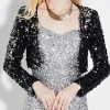 Picture of Womens Black Sequin Cropped Jacket