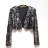 Picture of Womens Black Sequin Cropped Jacket