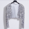 Picture of Womens Black Sequin Cropped Jacket