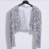 Picture of Womens Gold Sequin Cropped Jacket
