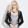 Picture of Womens Silver Sequin Cropped Jacket