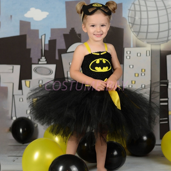 Picture of Girls Batman Batgirl Tutu Superhero Dress Costume