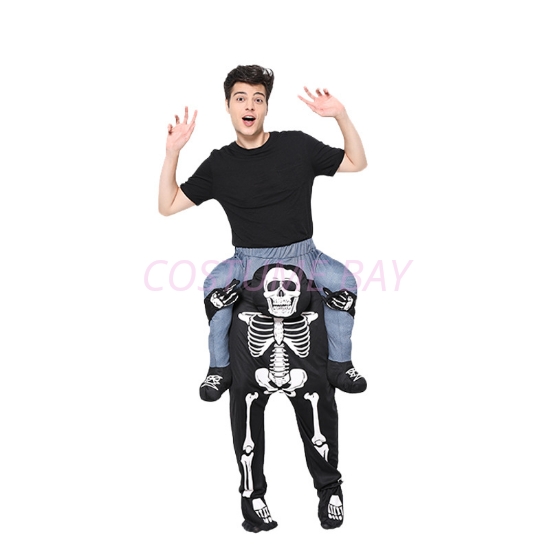 Picture of Adult Kids Carry Me Skeleton Piggyback Halloween Fancy Costume 