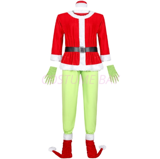 Picture of 6pcs The Grinch Christmas Xmas Costume Suit