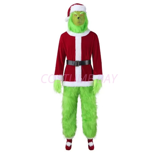 Picture of 7pcs Furry Grinch Christmas Xmas Costume Suit