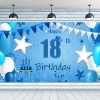 Picture of Blue Series Birthday Backdrop Banner 110*180CM