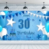 Picture of Blue Series Birthday Backdrop Banner 110*180CM